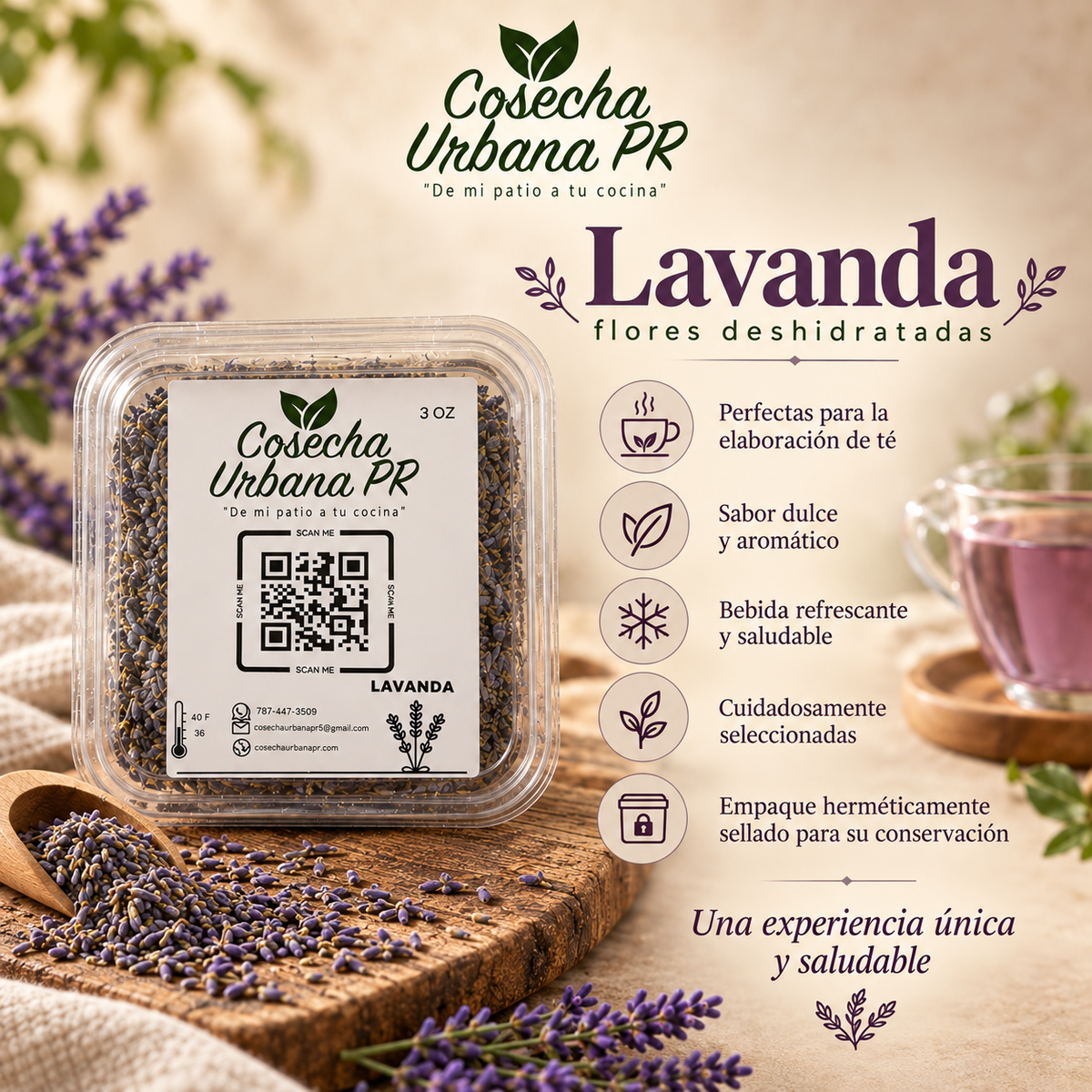 Lavanda (flores) deshidratada